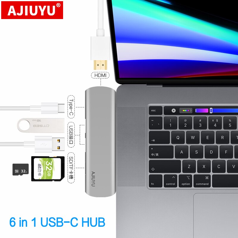 AJIUYU USB C -Ƽ USB 3.0  HDMI , TF..